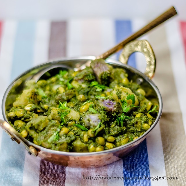 Winter Vegetables and Tuvar Lilva in Green Sauce