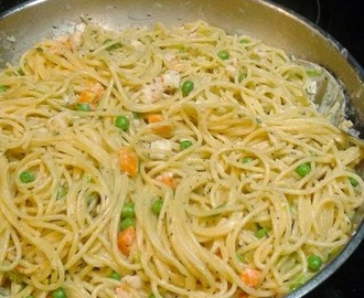 Cream Cheese Shrimps Spaghetti