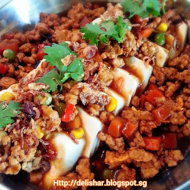 Steamed Tofu with Minced Meat