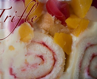 Trifle - Cake, Custard, Jelly cubes and fruit