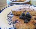Healthy blueberry bran pancakes