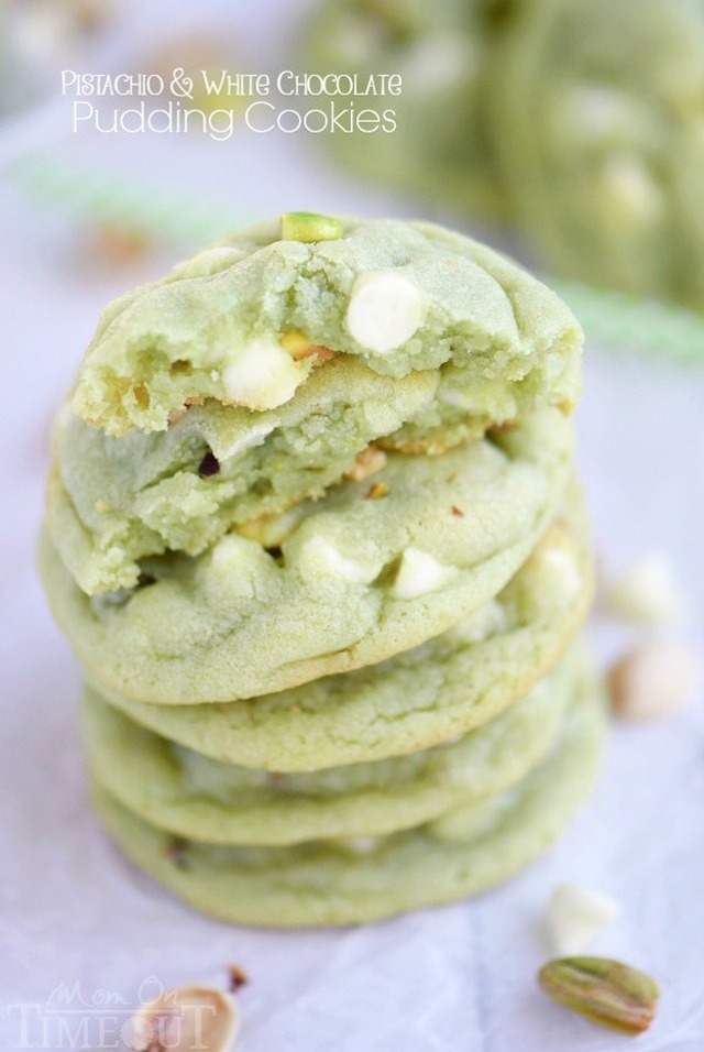 Pistachio and White Chocolate Pudding Cookies