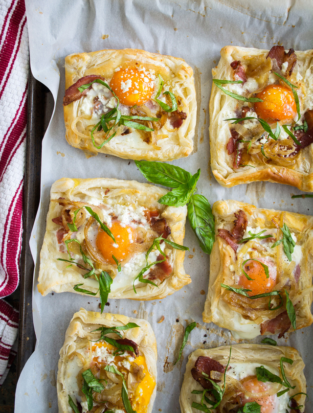 Bacon, Egg & Goat Cheese Breakfast Pastries