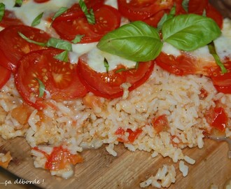 Gratin de riz, tomate et mozzarella