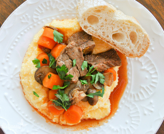 Guinness Beef Stew and Cheesy Grits