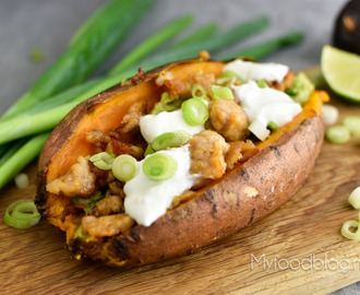 Gepofte zoete ‘taco aardappels’