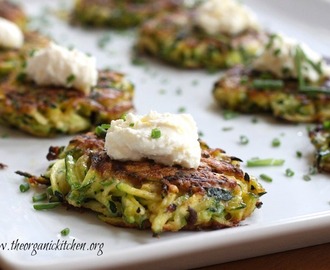 Zucchini Fritters with Lemon Ricotta (with Gluten Free Option)