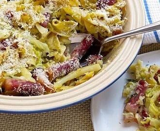 Corned Beef and Cabbage Casserole with chopped dill