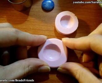 BeadsFriends: Polymer clay mold tutorial - How to create flat back cabochon molds (Based Molds)