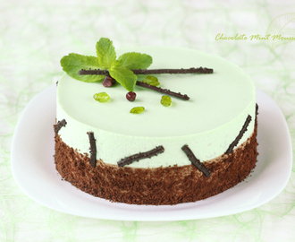 Шоколадно-мятный торт-мусс / Torta mousse de chocolate e menta