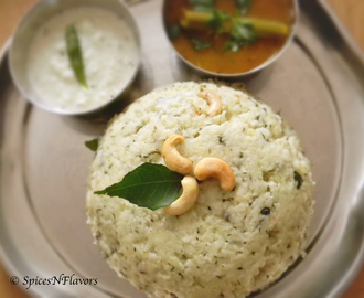 Keerai/Spinach Pongal with Murungakkai/Drumstick Sambhar