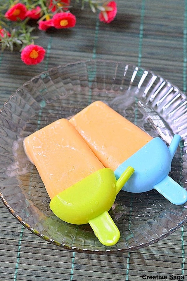 Mango cream popsicles recipe - kids food recipes