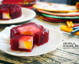 ［ 企鹅 • 小厨事 ］火龙果/龙珠果燕菜月饼食谱 | Dragonfruit Jelly Mooncake Recipe