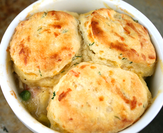 Chicken Pot Pie with Cheddar Dill Biscuits
