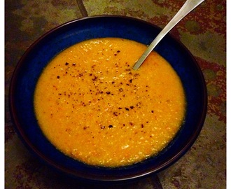 Red Pepper, Cauliflower, and Sweet Potato Soup