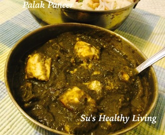 Quick Palak Paneer( Indian cottage cheese cubes in spinach gravy).