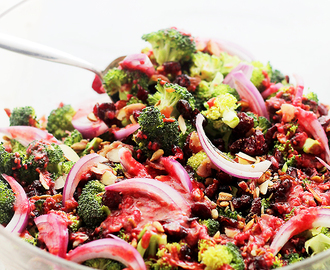 Crunchy Broccoli Salad with Raspberry Vinaigrette