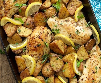 Roasted Chicken and Potatoes with Lemon, Garlic and Herbs