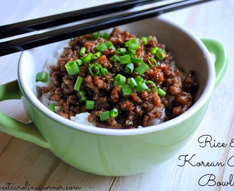 Rice & Korean Beef Bowls (Tigelas com Arroz & Carne Estilo Coreana)