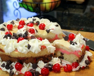 Maraschino Cherry Chocolate Cream Cheese Coffee Cake - 52 Cakes and Pies at Home and Church PotLuck Dessert!
