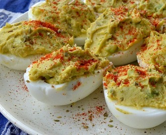Green deviled eggs recipe