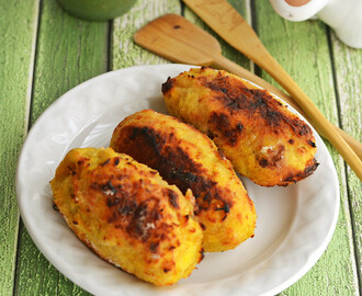 Plantain Patties stuffed with Black Beans and Cheese – Molotes de Plátano Macho