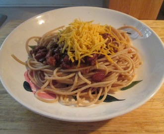 Cincinnati Style 4 Way – Spaghetti, Turkey Chili w/ Beans, and Cheese