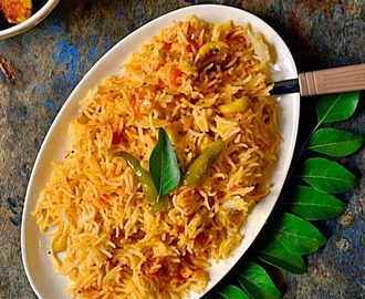 Tomato rice recipe | how to make tomato rice recipe | South Indian tomato rice recipe