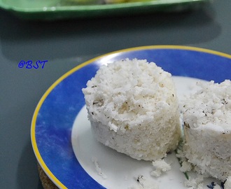 Puttu (Kerala Steamed Hot Cake) using leftover cooked rice
