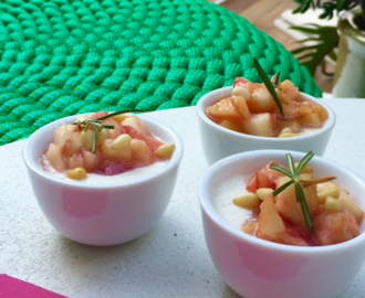 Vegan Coconut Milk Panna Cotta with Rosemary Grove Peaches