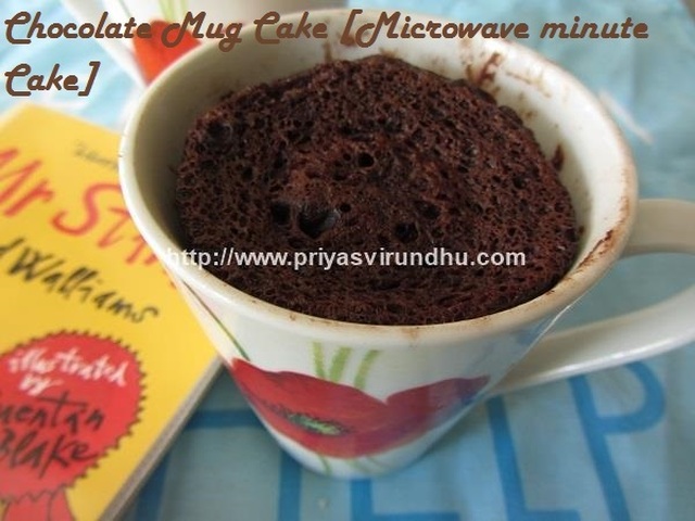 Chocolate Mug Cake- -  Microwave Minute Cake