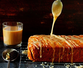 Milk Tea, Cardamom And Rose Cake {With Brown Butter And Cardamom Glaze}