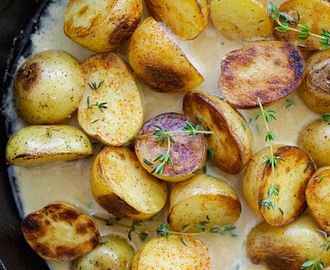 Creamy Garlic Thyme Potatoes