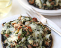 Portobello Mushrooms Stuffed With Spinach & Goat Cheese {chicken sausage optional}
