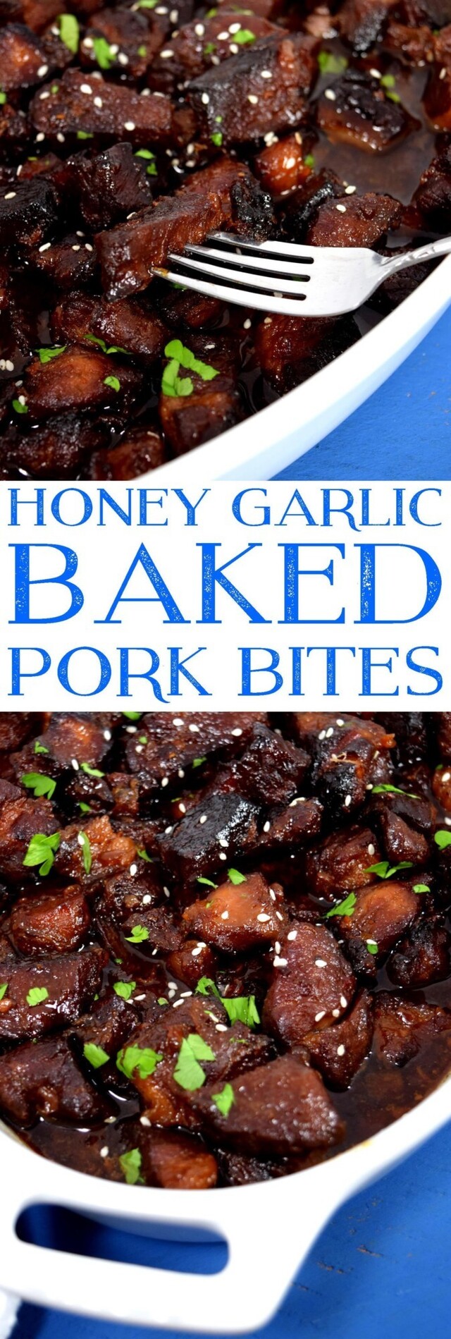 Honey Garlic Baked Pork Bites