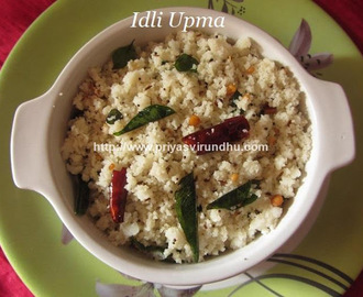 Idli Upma – Recipes with Leftover Idlis/Easy & Quick Idli Upma in less than 10 minutes, Easy Lunch box Recipe.