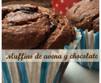 Muffins con chocolate y avena