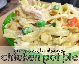 Another Easy One Dish Kid-Friendly Dinner Idea Ready In Only 20 Minutes!  Easy Kid-Friendly Chicken Pot Pie Pasta Recipe