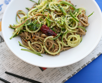 Cold Spiced Soba and Cucumber Noodles