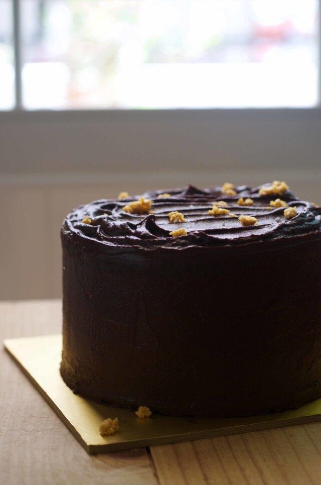 Chocolate and banana birthday cake