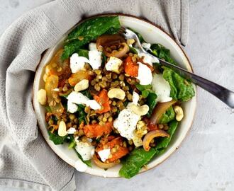 Squash Salad with Lentils and Feta – Quick and Comforting