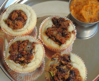 Idly Muffins/Rajma Masala Stuffed Idli/Dosa Muffins/Desi Muffins with Rajma Masala