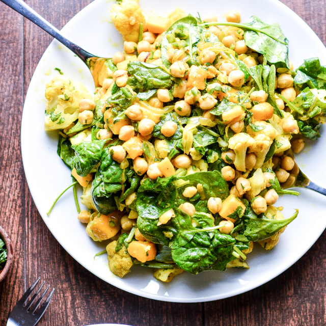 Chickpea, Mango and Curried Cauliflower Salad (vegan, gluten-free)