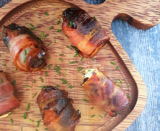Stuffed dates wrapped with bacon
