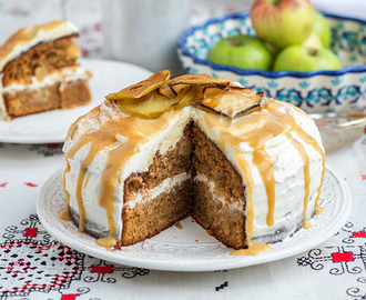 Toffee Apple Cake with Whipped Mascarpone Frosting