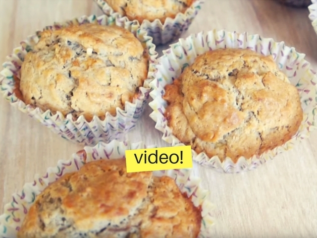 Muffins integrales sin azúcar: magdalenas de banana!