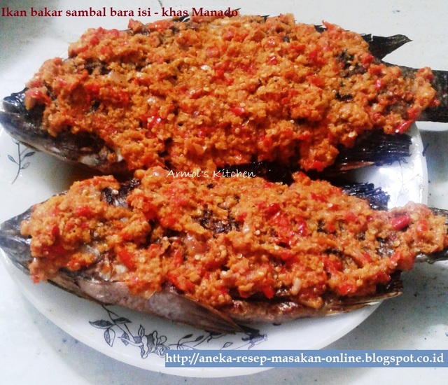 Resep Ikan bakar sambal bara isi khas Manado