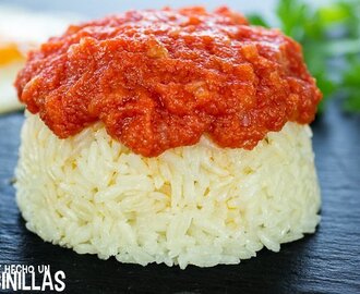 Receta de arroz blanco con tomate