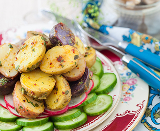 Russian Monday: Warm Potato Salad with Radish & Cucumber, Mustard Dressing
