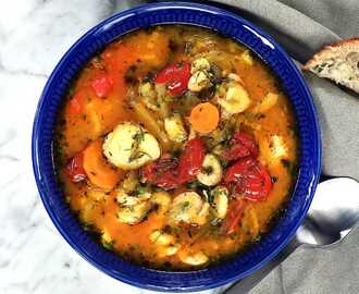 Fisksoppa med tomat och dill
